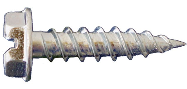 #10 x 3/4" Self-Piercing Screws, Slotted Hex Washer Head, 1/4" Hex Drive, Steel, Zinc Plated, 1 lb.