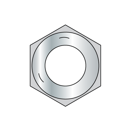 1-1/8"-7 Grade 5 Finished Hex Nuts, Coarse Thread, Steel, Zinc Plated