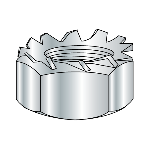 #12-24 Hex Kep Lock Nuts, Steel, Zinc Plated