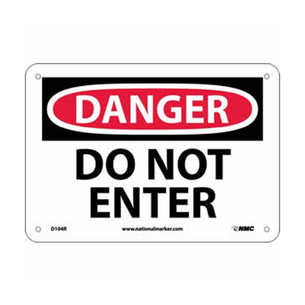 7" x 10" Danger - Do Not Enter Sign, .050" Rigid Plastic