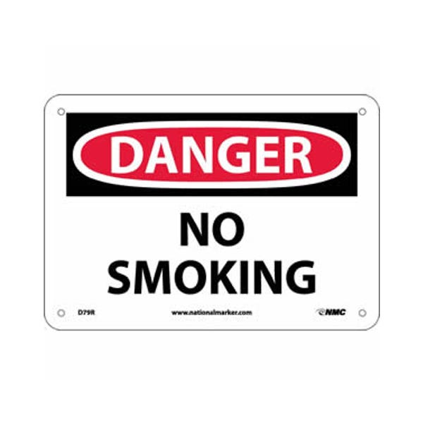 7" x 10" Danger - No Smoking Sign, .050" Rigid Plastic
