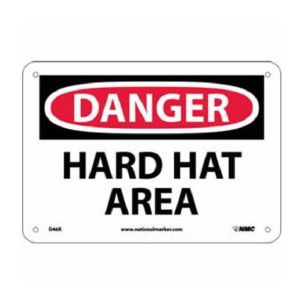 7" x 10" Danger - Hard Hat Area Sign, .050" Rigid Plastic