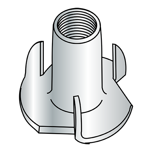 #8-32 3 Prong T-Nuts, Zinc Plated