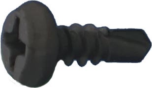 #7 x 7/16" Self-Drilling Framing Screws, Pan Head, #2 Phillips Driver, #2 Point, Black Phosphate