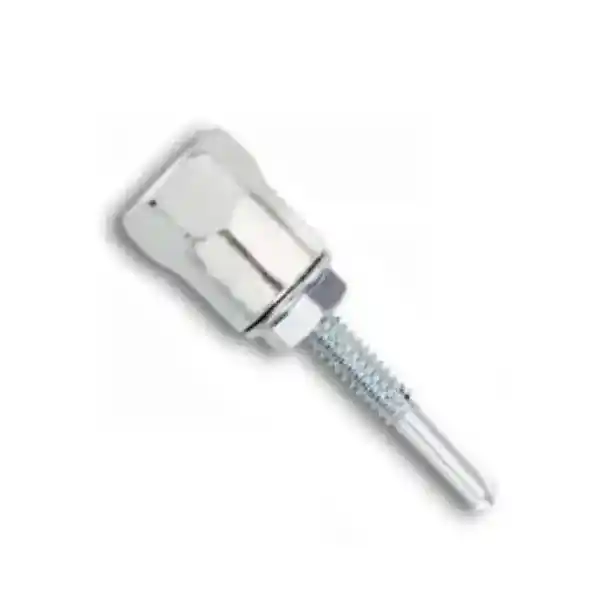 3/8" Powers Vertigo Steel Vertical Rod Hangers, #3 Point for Purlins, 2" Screw Length, Carbon Steel Zinc Plated,