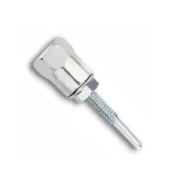3/8" Powers Vertigo Steel Vertical Rod Hangers with Nuts, #3 Point for Purlins, 1" Screw Length, Carbon Steel Zinc Plated,