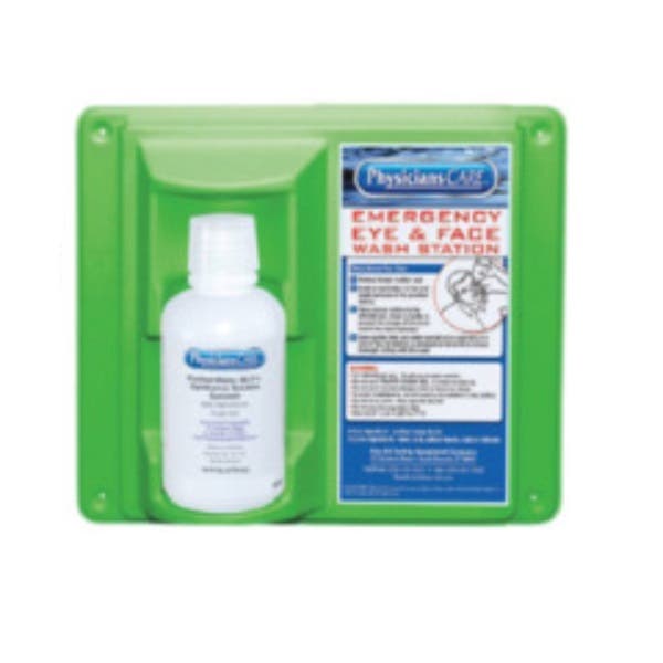 Pac-Kit Eyewash Station with Wall Mount, One 16 oz. Eyewash Bottle and Eye Cup