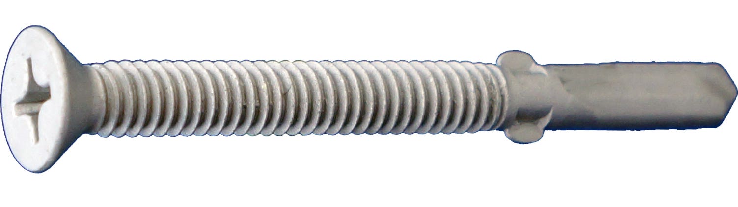 #12-24 x 2-1/2" Self-Drilling Screws with Wings - Wood to Metal Reamers, Phillips Flat Head, #4 Point, #3 Phillips Driver, Tanner Pro Ultra-Guard Corrosion Resistant Coating