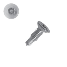 #10 x 1/2 Tamper-Resistant Self Drilling Screws, Torx® Equivalent 6-Lobe with Solid Post, Undercut Flat Head, Driver Size: 20TXH, Case Hardened Steel Zinc Plated