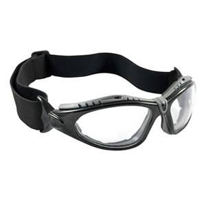 PIP Safety Fuselage™ Full Frame Safety Glasses with Black Frame, Foam Padding, Clear Lens & Anti-Scratch / Anti-Fog Coating, Meets ANSI Z87.1+