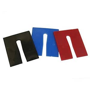 3" x 3-1/2" Keyslot Shims, 1/8" Thickness, 7/16" Bolt Hole, Red