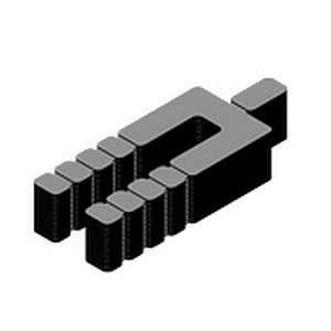 1-7/8" x 3-1/8" Stackable Shims, 1/32" Thickness, 1/4" Stack Thickness, 5/8" Bolt Hole, Black
