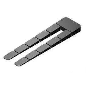 1-1/2" x 6" Sectional Tapered Wedge Shims, 1/32" - 3/8" Thickness, 1/2" Bolt Hole, Black