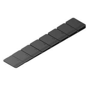 1-1/2" x 8" Graduated Sectional Tapered Wedge Shims, 1/16" - 1/4" Thickness, Black