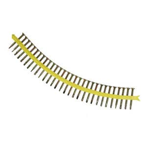 #12-16 x 3" Strong-Drive ® PPSD SHEATHING-TO-CFS Screws(Collated), #3 Square Drive, #3 Point, Pilot Point, Flat Head with Nibs, Yellow Zinc Dichromate Coating, Curved Collation