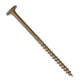 .220" x 6" Strong-Drive ® SDWS TIMBER Screws, 2-3/4" Thread Length, 6 Lobe T-40 Drive, Large Washer Head, Under Head Nibs, Patented SawTooth® point, Double-Barrier Coating