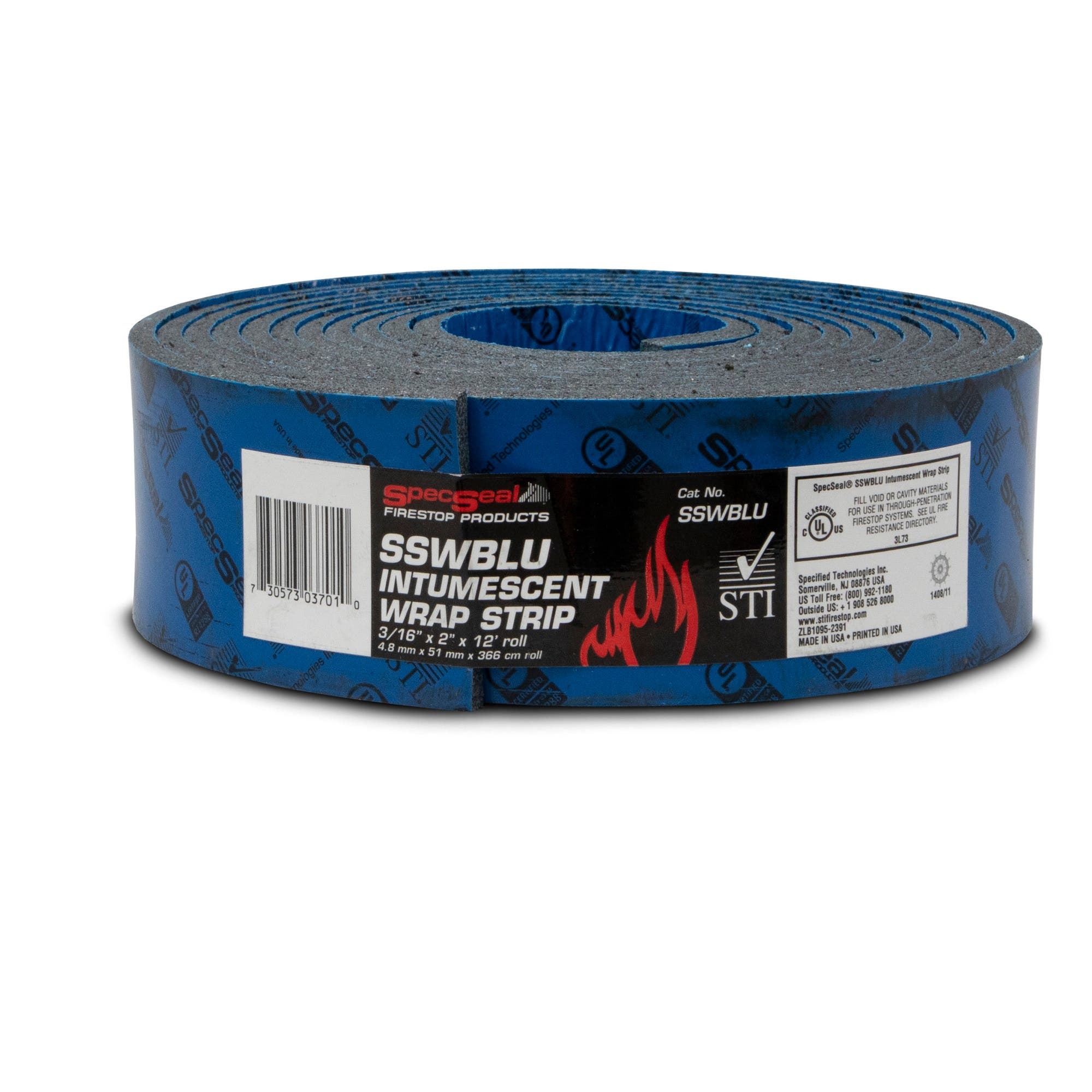 STI Series SSW Blue Wrap Strip 2" W x 3/16" T x 12' L, SSWBLU
