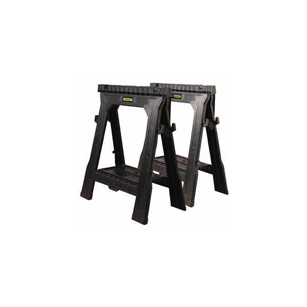 13.77" x 2.2" x 32.36" Sawhorses, 1000 lb. Weight Capacity per Pair, Stanley 060864R, Made in USA - 1/PAIR
