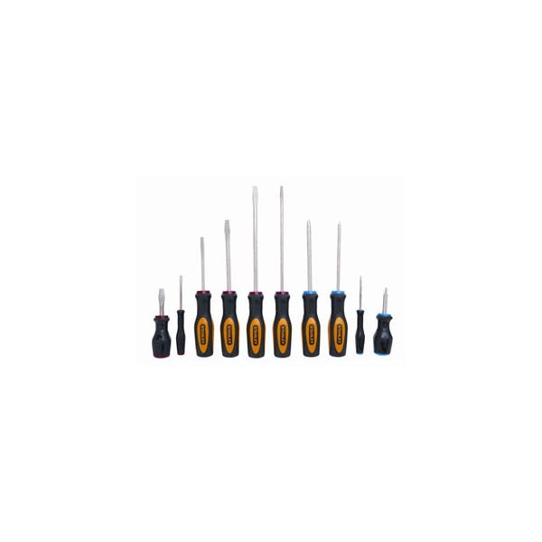 Stanley 10 Piece Standard Fluted Screwdriver Set with Storage Rack