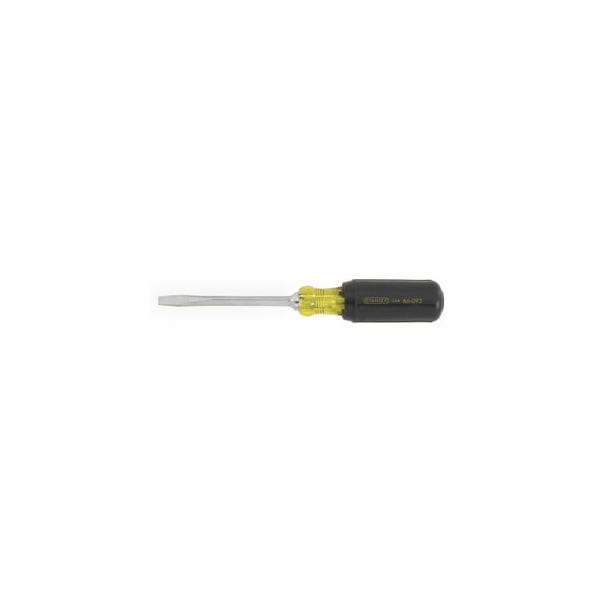 Stanley Vinyl Grip Square Blade / Standard Tip Screwdriver, 4" x 1/4" Blade