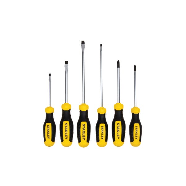 Stanley 6 Piece Standard Fluted Screwdriver Set with Storage Rack