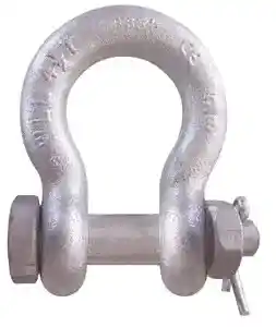 2" Super Strong Anchor Shackle - Nut, Bolt, & Cotter, Working Load Limit: 35 Tons, Galvanized, Columbus McKinnon M858G - 1/EA
