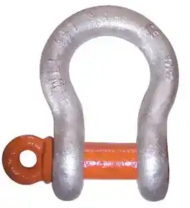 1" Alloy Anchor Shackle - Screw Pin, Rated Load: 12.5 Tons, Galvanized, Columbus McKinnon M654AG, Made in USA - 1/EA