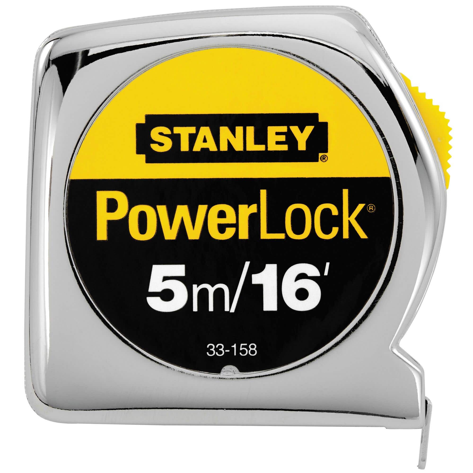 Stanley PowerLock® 5m / 16' Tape Measure, 3/4" Blade Width, Metric/English Scale, 33-158