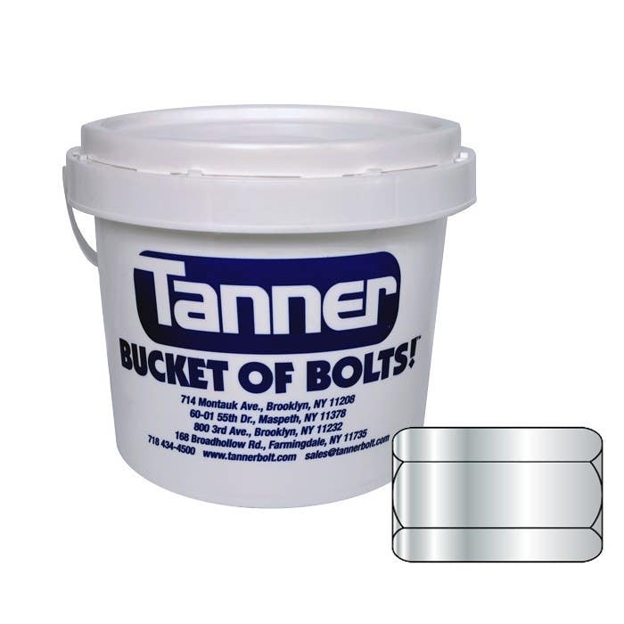 1/4"-20 x 7/8" Hex Coupling Nuts, Carbon Steel / Zinc Plated, Bucket-of-Bolts!® (2000 Pieces per Bucket)