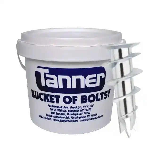 Zinc Zip-It One Piece Self Drilling Wallboard Anchors, 3/8" to 1" Wall Thickness, Zamac Alloy, Bucket-of-Bolts!® (2000 Pieces per Bucket)