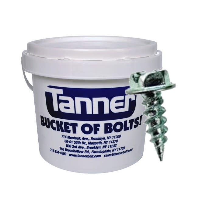 #8 x 1" Self-Piercing Screws Zinc Plated Bucket of Bolts! Zinc Plated, Bucket-of-Bolts!® (8000 Pieces per Bucket)