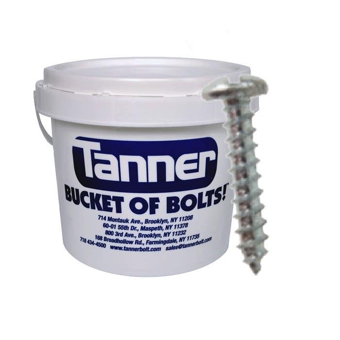#8 x 3/4" Sheet Metal Screws, Pan Head, Combo Drive, Carbon Steel / Zinc Plated, Bucket-of-Bolts!® (10000 Pieces per Bucket)