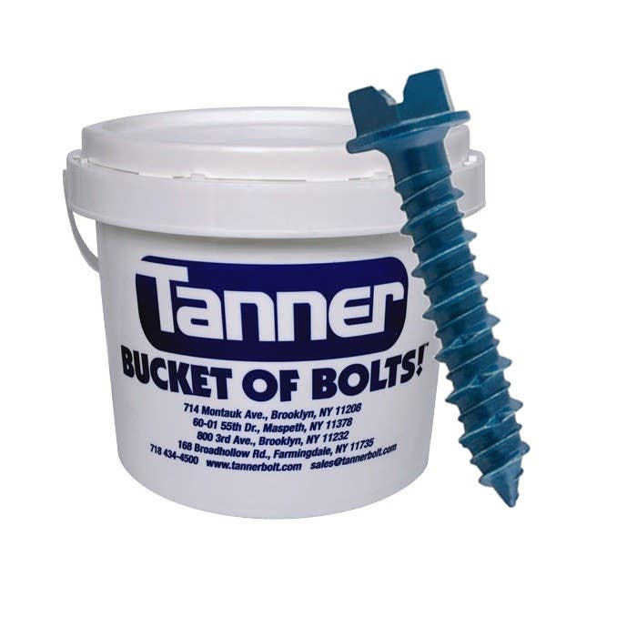 1/4" x 3-1/4" UltraCon®+ Concrete Screws, Flat Star Head, Carbon Steel with Blue Stalgard Coating , Bucket-of-Bolts!® (1000 Pieces per Bucket)