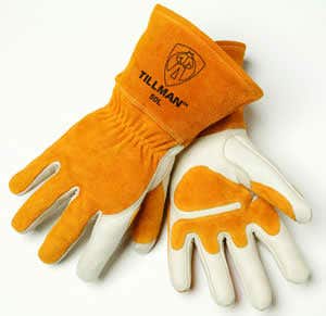 Cowhide Welders Gloves with Fleece Lining and 4 Cuff Large