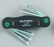 6 Key TORX® Equivalent (6-Lobe) Tamper Resistant Fold Up Set Contains Sizes:#7,#8,#9,#10, #15,#20