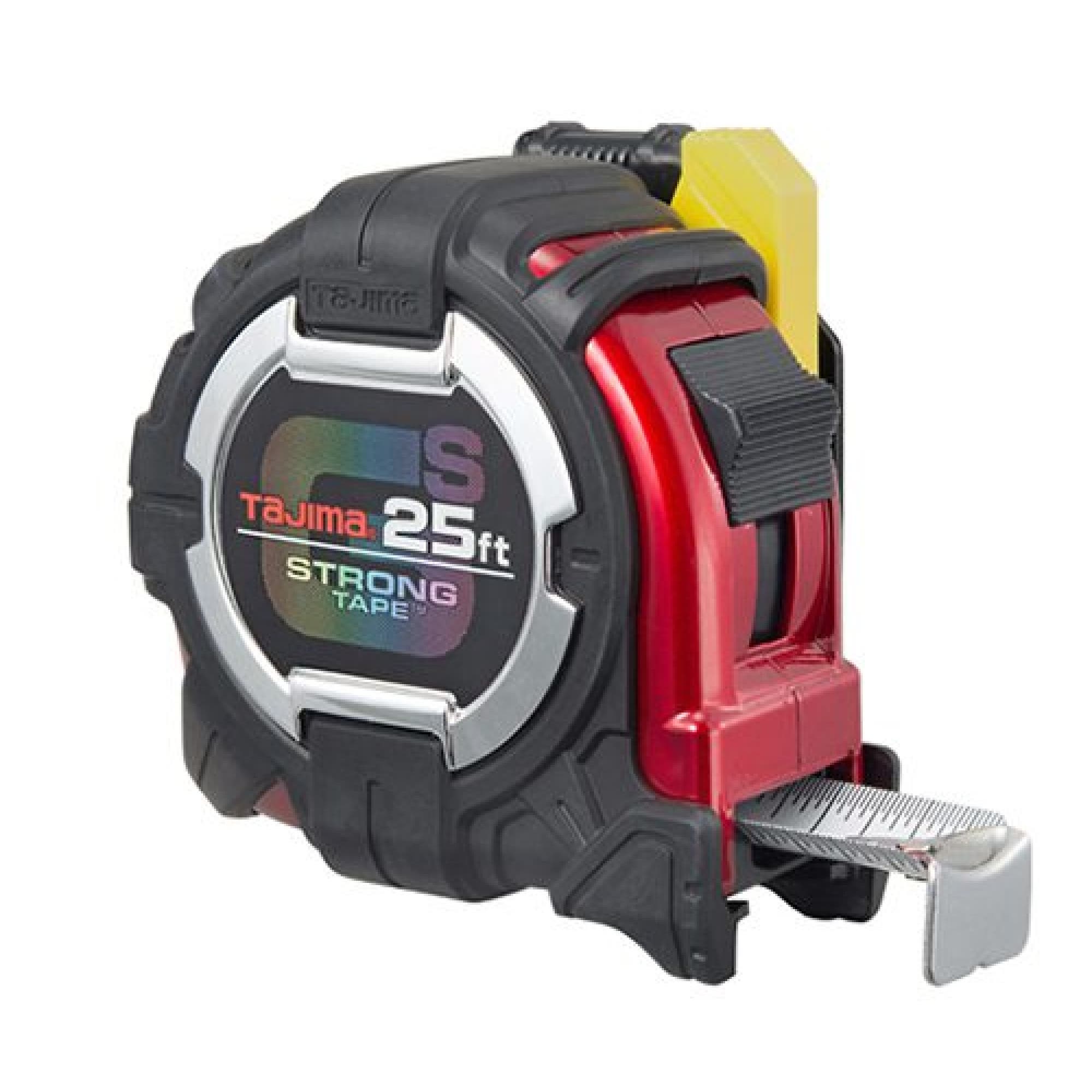 Tajima GS LOCK™ 25' x 1.1" Extra Stiff Tape Measure with Safety Belt Holder, GSSF-25BW
