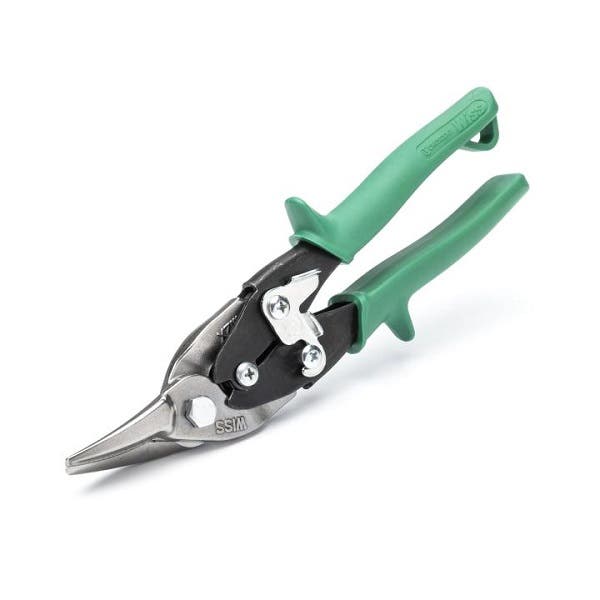 Wiss 9-3/4" Aviation Snips, 1-3/8" Blade Length, Right Cut Direction, 18 Gauge Low Carbon Steel Cutting Capacity, Green