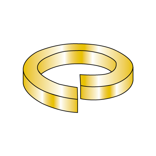 3/4" Grade 8 Medium Split Lock Washers, Steel, Yellow Zinc