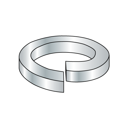 #4 Medium Split Lock Washers, Steel, Zinc Plated