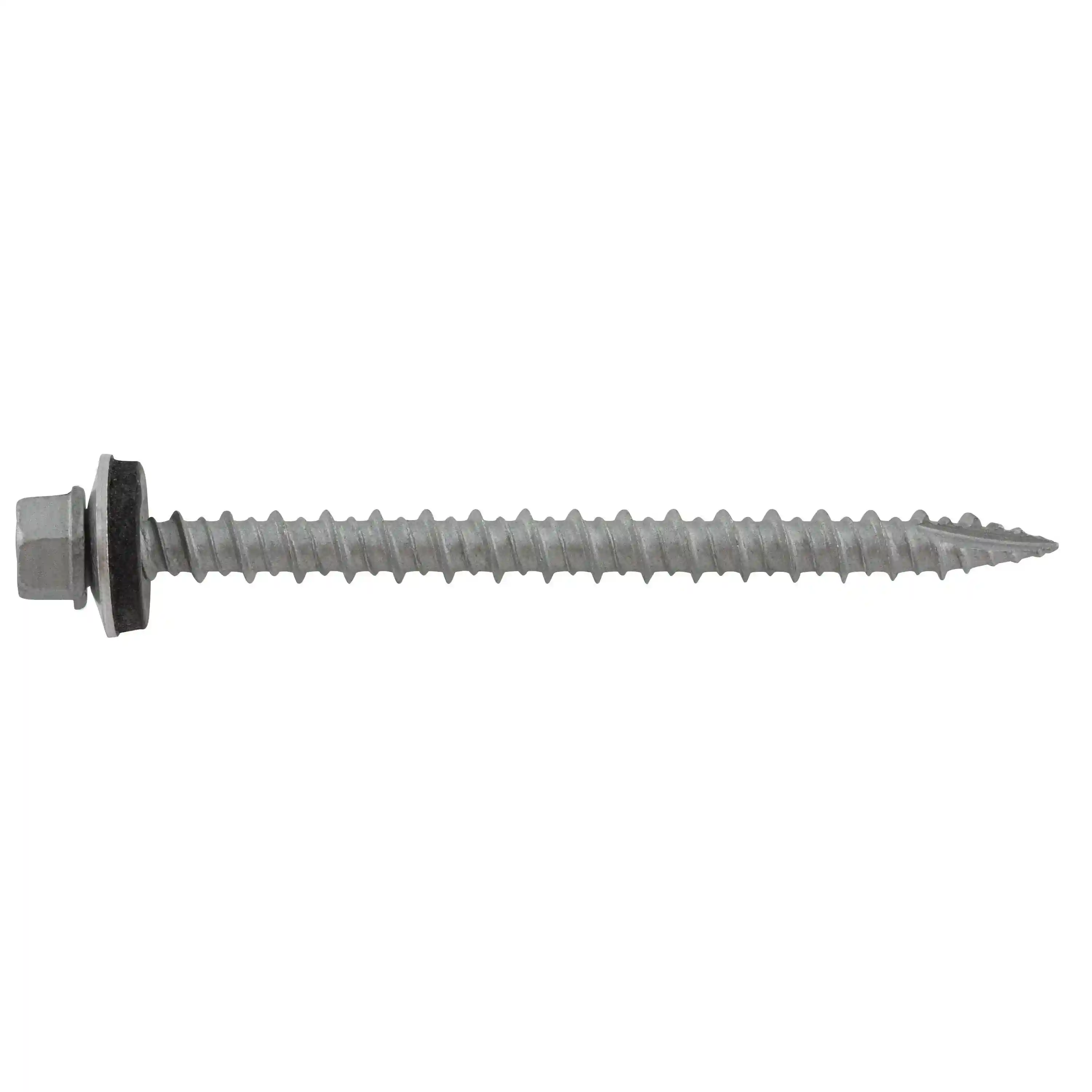 #10-16 x 1" TapFast Screws for Metal to Wood Applications, Hex Washer Head with Bonded Sealing Washer, Type 17 Point, Carbon Steel with Stalgard Coating