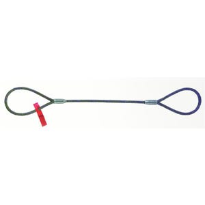 1/2" x 2' Wire Rope Sling, Eye & Eye, 6 x 19 IWRC, Made in USA - 1/EA