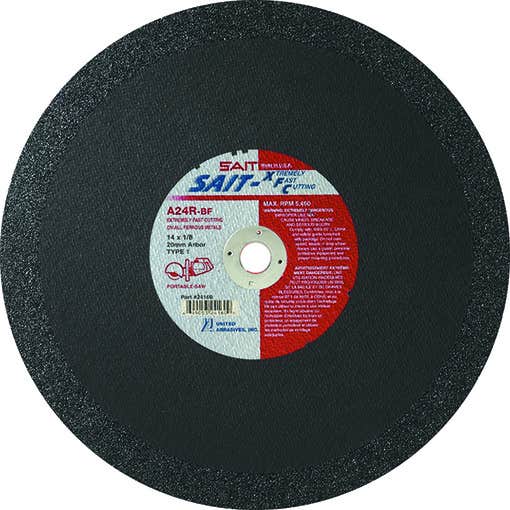 14" x 1/8" x 1" XFC Extremely Fast Cutting, Type 1 Portable Saw Cut-Off Wheels, United Abrasives 24150