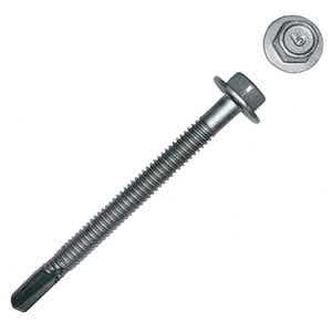 #12-24 x 2" Self-Drilling Screws, Hex Washer Head, #5 Point, TanCor Corrosion Resistant Coating - Made in the USA (Melted & Poured)