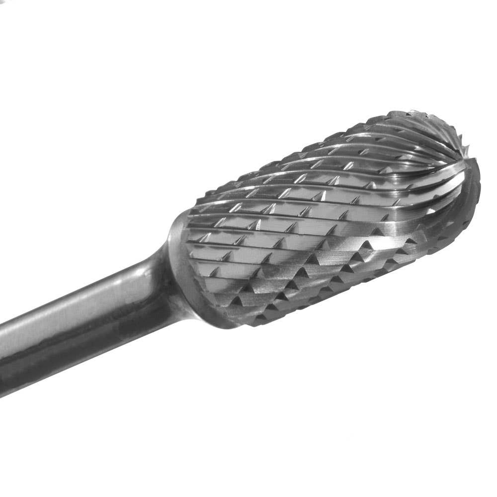 Champion SC5-L6 Cylinder Radius End Carbide Bur for Surface Milling & Contouring, 6" Long Shank, 1/2" Cutter Diameter, 1" Length of Cut, Long Series Titanium Nitride Coated