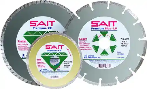 5" x .090" x 5/8" LV Premium Segmented Rim (Laser) - Long Lasting & Faster Dry Cutting, Type 1, Diamond Blade, 12,200 Max RPM, United Abrasives 48542