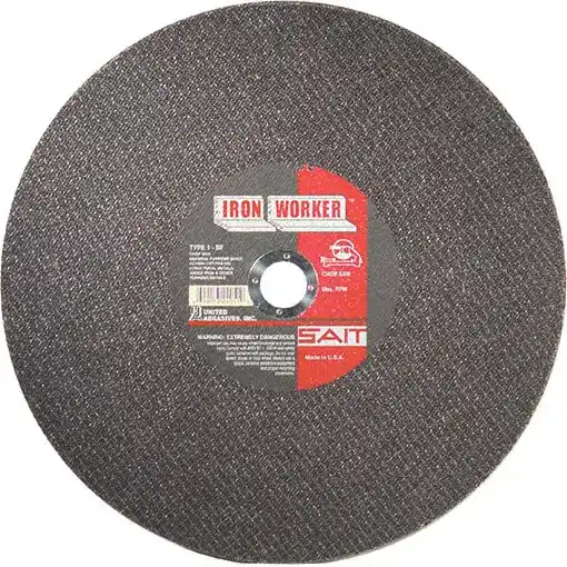 12" x 3/32" x 1 Iron Worker Chop Saw Wheels, Type 1, United Abrasives 24031