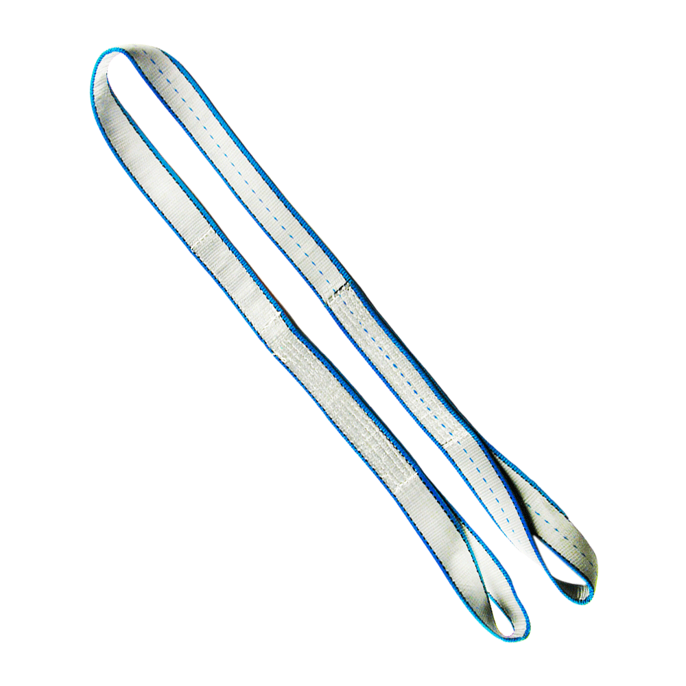 1" x 3' Tuff-Edge II Polyester Web Sling, Type 3: Flat Eye & Eye, 2 Ply, Rated Capacity - Vertical: 3200 lbs. Choker: 2500 lbs. V Basket: 6400 lbs. - 1/EA