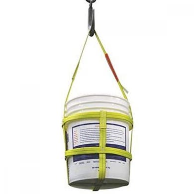 Bucket Sling - 5 Gallon, 1" Yellow Polyester Webbing, 200 lb. Capacity, 28" Height, Designed for Buckets with 11" Diameter, Lift-All BS5