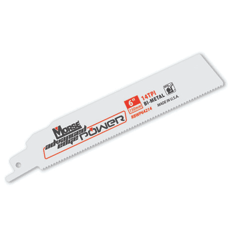6" x 1" x .042" Advanced Edge Power Bi-Metal Reciprocating Saw Blades, 14 TPI, Metal Applications, Made in USA