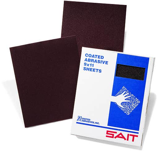 9" x 11" DA-F Aluminum Oxide Grain Hand Sanding Sheets, 80 Grit, United Abrasives 84911